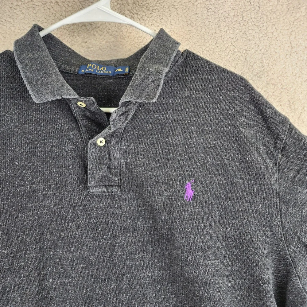 Polo Ralph Lauren Classic Fit Polo Shirt Mens XXL Charcoal Grey Heathered Preppy